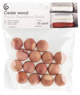 Cederträ garderob, kulor, 15-pack