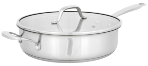 Traktörpanna med lock, 26 cm, rostfritt stål
