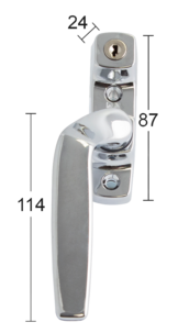 Fönsterhandtag med låscylinder Habo