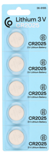 CR2025 litiumbatteri 3 V, 5-pack
