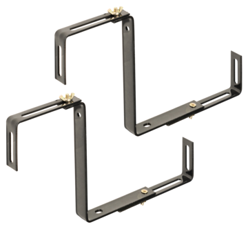 Ventura konsoler för balkonglådor, svarta, 2-pack