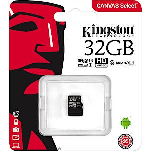 MicroSDHC/-SDXC minneskort Klass 10, Kingston