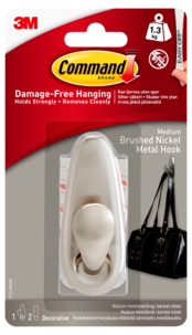 Command selvheftende metallkrok til innendørsbruk, mellomstor