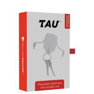 Rolling Square Tau powerbank, nyckelring, 1400 mAh
