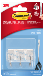 Command selvheftende kroker ståltråd, 3-pakning