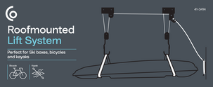 Takmonterad multilift för takbox, cyklar och kajaker