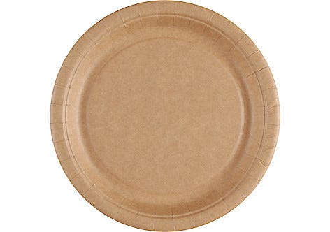 Kertakäyttölautanen, valkaisematon 22 cm, 20 kpl