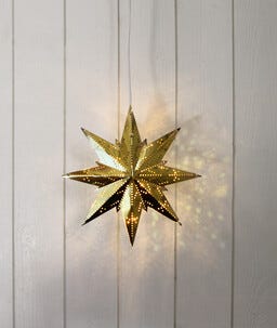 Adventsstjärna metall mässing mini, 25 cm, Star Trading