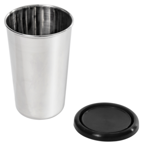 Rostfri mugg med tättslutande silikonlock, 30 cl, Modernum