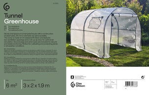 Tunneldrivhus plast 6 m², 3 x 2 x 1,9 m