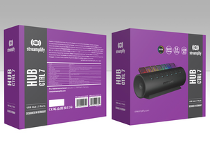 Streamplify Hub Ctrl 7, 7-porttinen USB-hubi, RGB