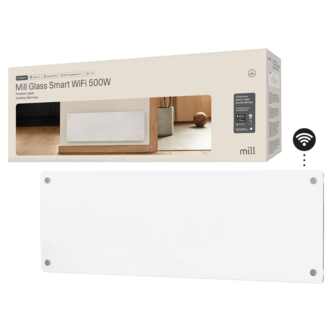 Mill Glass Smart WiFi element Gen. 4, vit, 500 W