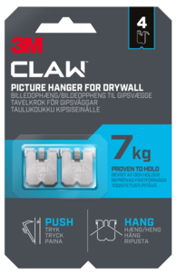 3M Claw tavelkrok för gipsvägg, 7 kg