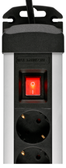 Grenuttag 6-vägs, strömbrytare, aluminium