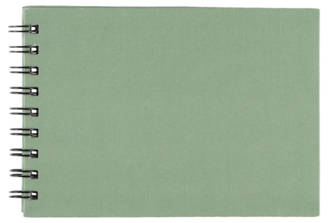 Notatbok A5 grønn, ulinjerte ark, FSC-merket