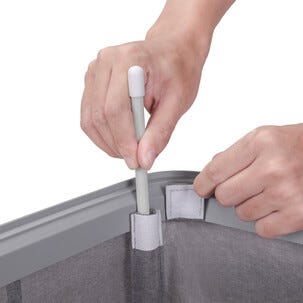 Tvättkorg med lock och 2 tvättpåsar, 56 x 40 x 67 cm