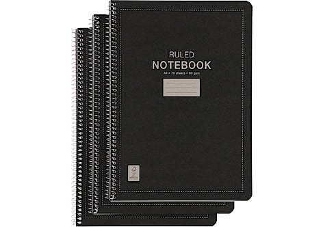 Collegeblokk A4, 3-pakning