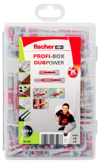 Fischer Profi-Box DuoPower plugg, kort og lang, 150 deler