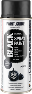 Paintguide spraymaling svart RAL9005, 400 ml