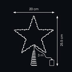 Julgransstjärna med belysning metall svart 20 cm Northlight