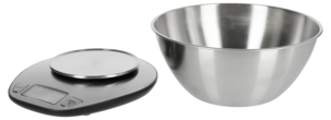 Digital kjøkkenvekt med bolle, rustfritt stål