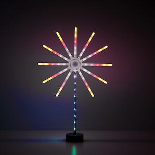 Stjerne med fyrverkeri- og lyseffekter i farger, LED, 55 cm