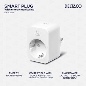 Deltaco SH-P01E16 smart plug med elmätare 16 A