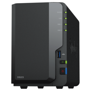 Synology DiskStation DS223 NAS, 2 brønner og sky