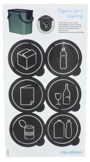 Klistreetiketter tll kildesorteringsbøtter Tidy