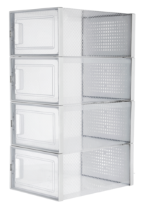 Stapelbar skolåda med dörr, 4-pack