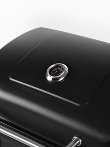 Kolgrill Delux med grillvagn, sidobord och termometer