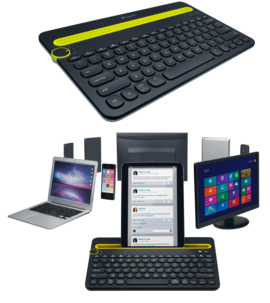 Bluetooth-näppäimistö, jossa teline, Logitech K480