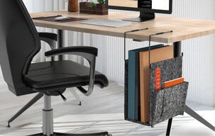 Hengende skrivebordsoppbevaring i filt, grå