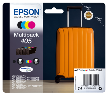 Epson 405 Matkalaukku Mustekasetti, monipakkaus