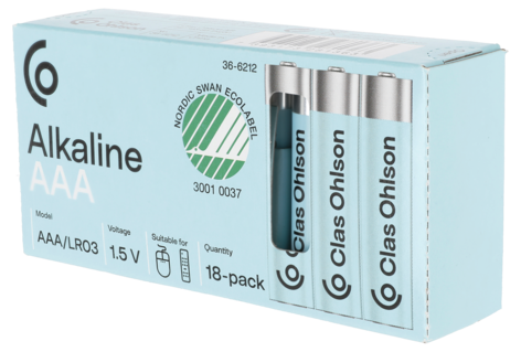 Alkalisk AAA/LR03-batteri 18 pk