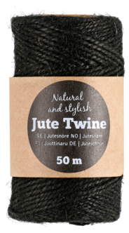 Jutesnöre färgat 50 meter