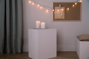 Blockljus LED batteriljus med timer, vit