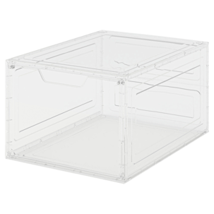 Stapelbar skolåda med dörr, transparent plast, 2-pack