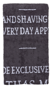 Badelaken med tekstmotiv