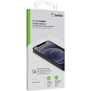 Belkin Tempered Glass Anti-Microbial, skjermbeskytter for iPhone 12 mini