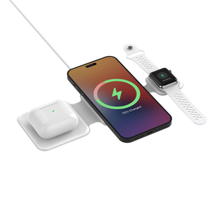 Sinox Pro 3-i-1 MagSafe-lader 15 W, hvit