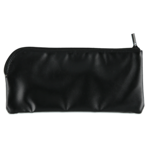 Pennfodral svart konstläder med dragkedja