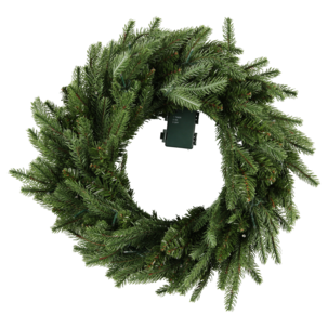 Julekrans med granbar og LED-lys med timer 50 cm