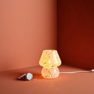 Northlight Lindy liten bordslampa i glas, 18 cm