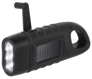 Dynamolampa LED med solcell, svart, 15 lumen