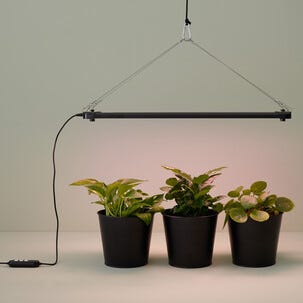 LED-vekstlys med stativ og timer, svart