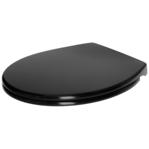 Toalettsete med myk lukking, svart, duroplast