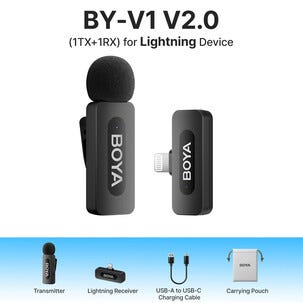 Boya BY-V1 Mini V2.0 trådløs mikrofon Lightning