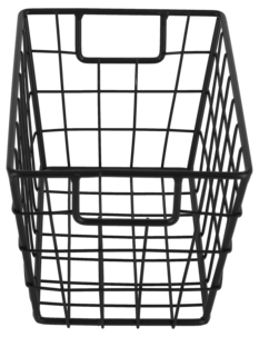 Trådkorg i metall, förvaringskorg svart