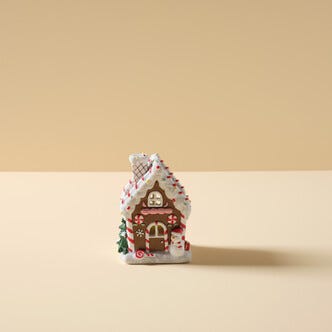 Batteridrevet pepperkakehus med LED-belysning, 13,5 cm